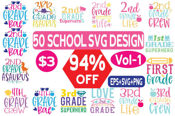 50 SCHOOL SVG T SHIRT DESIGN VOL 1 Review