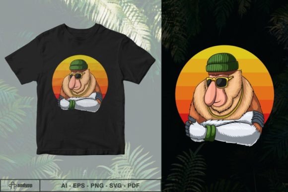 Proboscis Monkey Cool Retro Sunset Embroidery Review