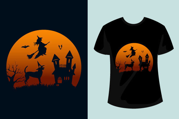Retro Sunset Halloween Background