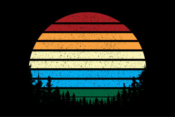 Retro Sunset Vintage Forest Clipart Review