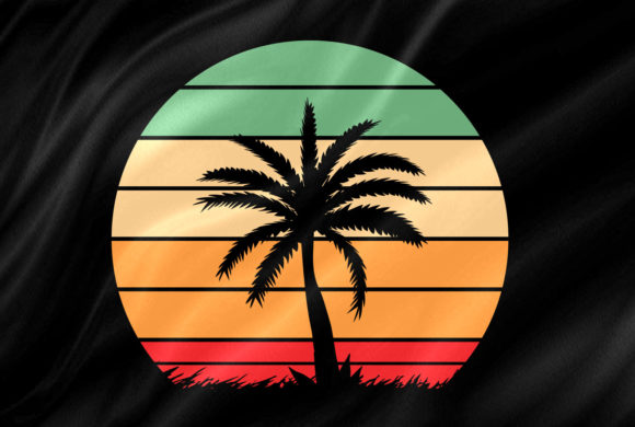 Retro Sunset Vintage Palm Tree