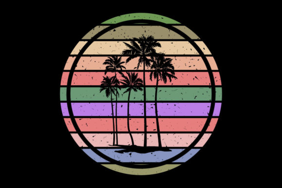 Reviewing Retro Sunset Palm Tree, T-Shirt Design
