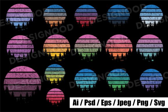 Striped Retro Vintage Color Tree Texture Review