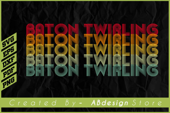 Vintage Retro Baton Twirling Design Review