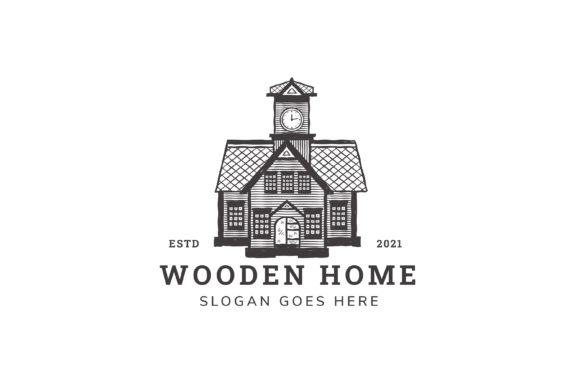 Wooden Home Logo Retro Style: A Designer's Stitch Test